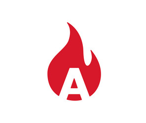 creative letter a and fire logo icon symbol Vector Image