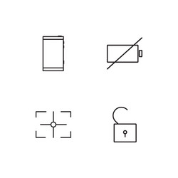 cyber security linear icons set simple outline vector image