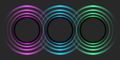 three large circles pattern with effect ripples vector