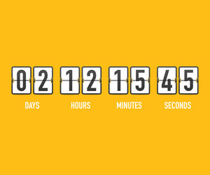 Countdown clock counter timer ui app digital vector
