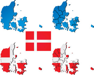 High detailed map - denmark Royalty Free Vector Image