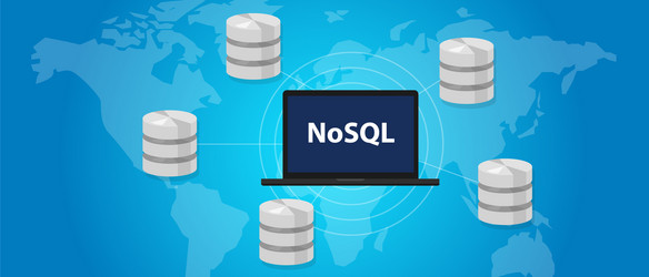 nosql non relational database concept world wide vector image