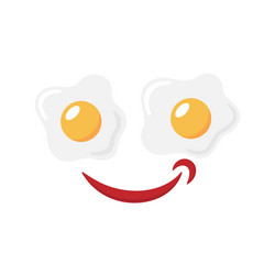 Smiling Eggs with Ketchup vector image