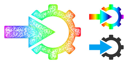 spectrum hatched gradient cog integration icon vector image