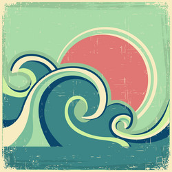 Ocean Wave Poster Royalty Free Vector Image - VectorStock