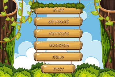 computer screen template for game with different vector image