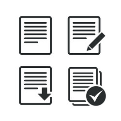 Document icons download file and checkbox vector