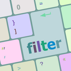 Filter button on computer pc keyboard key vector