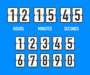 flip countdown clock counter timer time remaining vector