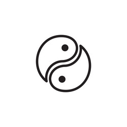 Yin yang circle icon logo design template Vector Image