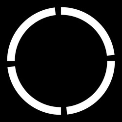 4 part section segmented circle abstract dashed vector image