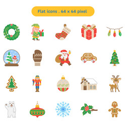 Christmas Flat Icons - Festive Collection Vector Image