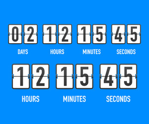 countdown clock counter timer ui app digital vector