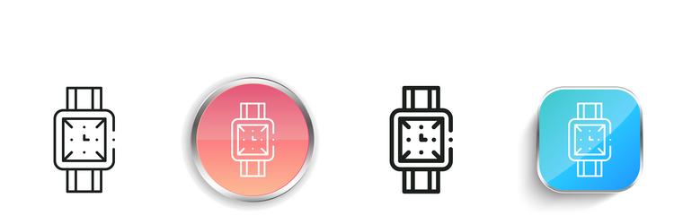 hand watch icon thin linear regular and button vector image