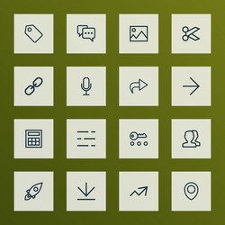 interface icons line style set with forward note vector image