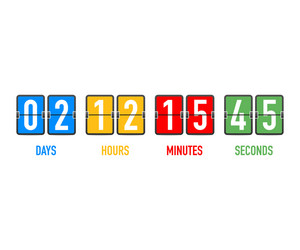 countdown clock counter timer ui app digital vector image