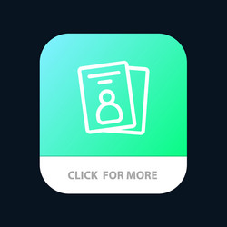 id card pass mobile app button android vector image