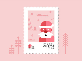 Red Santa Claus Christmas Stamp Vector Image