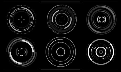 Sci-Fi Circular User Interface Elements vector image