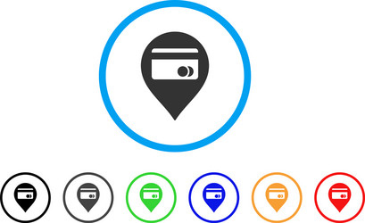 Bank map marker rounded icon Royalty Free Vector Image