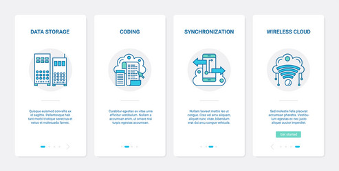 Cloud data storage transfer sync service ux ui vector