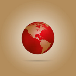 Map of the world globe with shadow vector