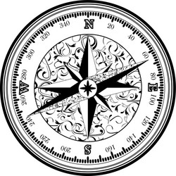 Vintage Antique Compass Rose Vector Image