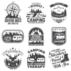 Camping Badges & Quotes Vector Image