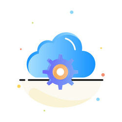 cloud setting gear computing abstract flat color vector image