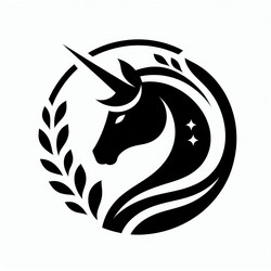 Elegant Unicorn Emblem Vector Image