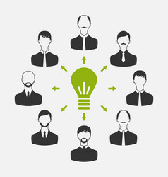 Group of business people gather together process vector