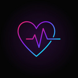 Heartbeat colorful icon - heart beat vector