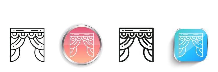 curtains icon thin linear regular and button vector image