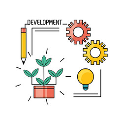 Development process and social teamwork data vector