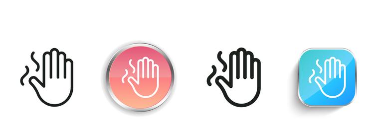 hand icon thin linear regular and button style vector image