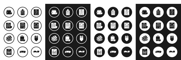 set document with graph chart confirmed vector image