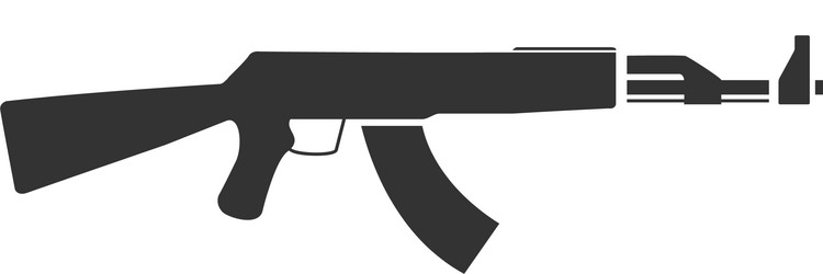 Assault rifle icon flat Royalty Free Vector Image