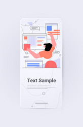 businesswoman developer creating computer app user vector image