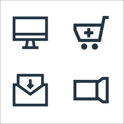 user interface line icons linear set quality vector image