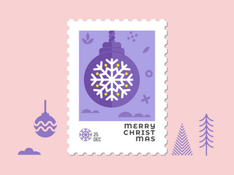 Violet Christmas Ornament Ball Vector Image