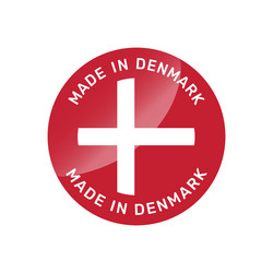 Danish Flag Badge - Made in Denmark Vector Image