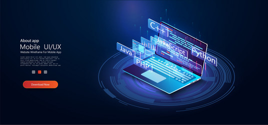 software development programming coding concept vector image