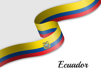 Ecuador Ribbon Flag vector