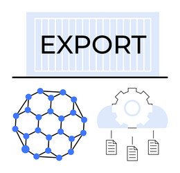export container with connected network structure vector image