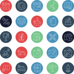 map and navigation isolated icons set vector image