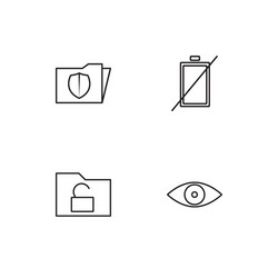 Cyber security linear icons set simple outline vector