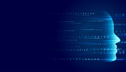 futuristic ai tech binary code concept wallpaper vector image