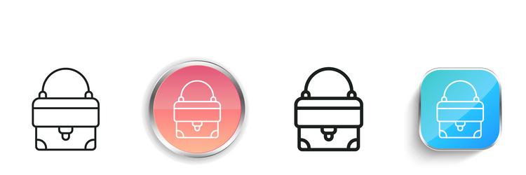handbag icon thin linear regular and button style vector image