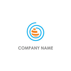 Round sphere curve planet logo Royalty Free Vector Image