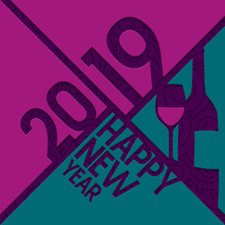 2019 happy new year greeting card vector